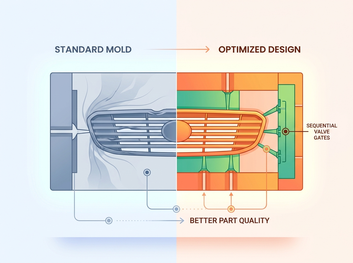 Automotive Grille Injection Mold Design
